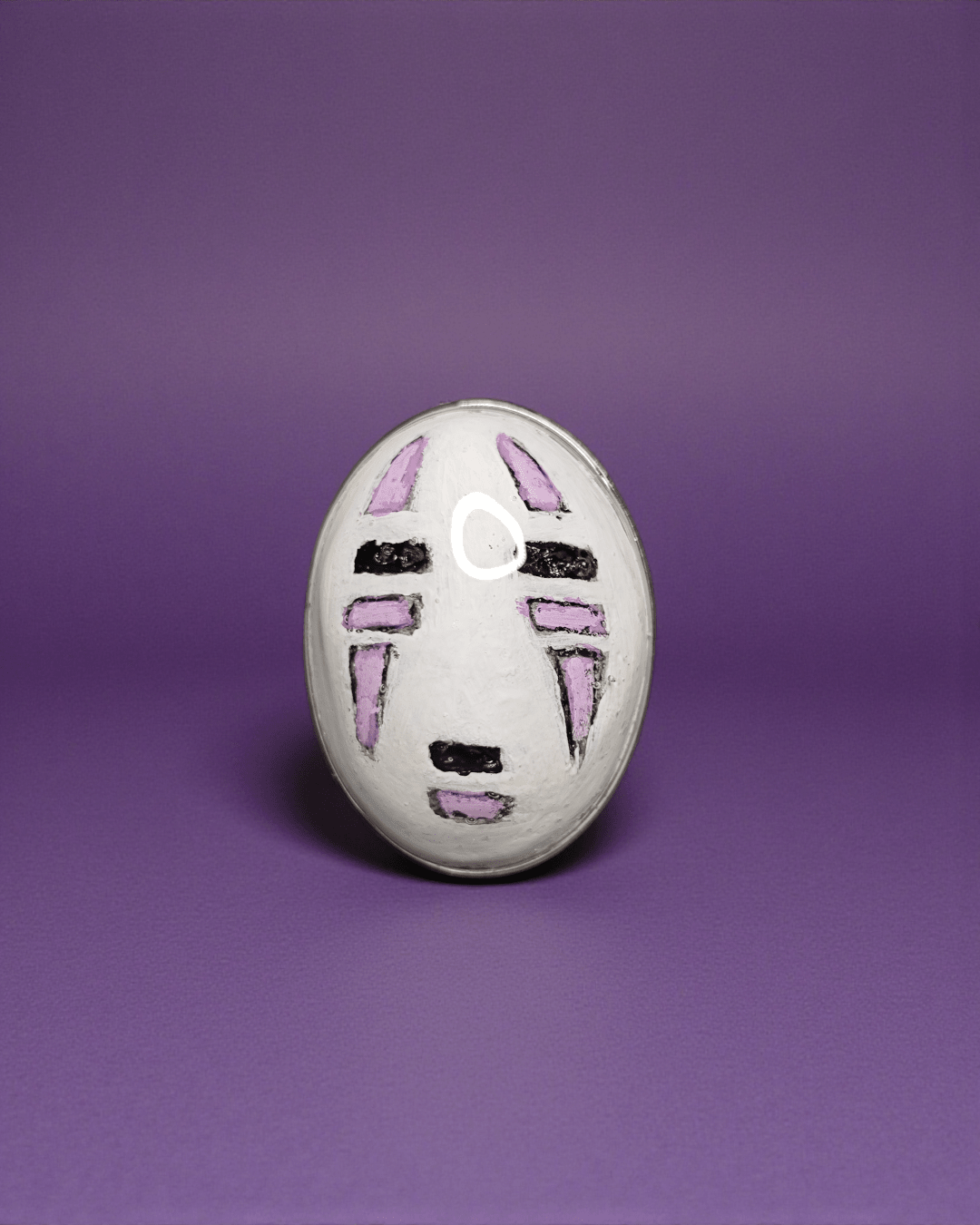 No - Face Ring – Handmade Clay & Resin Surreal Statement Jewelry with Adjustable Stainless Steel Band - SAMA