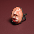 Oval Smoking Cigar Ring – Handmade Clay & Resin Surreal Statement Jewelry with Adjustable Stainless Steel Band - SAMA