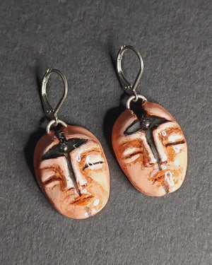 Eye Chakra Glow Earrings – Handmade Clay & Resin Surreal Statement Jewelry, Fantasy Sculptural Wearable Art with Stainless Steel Hooks OOAK