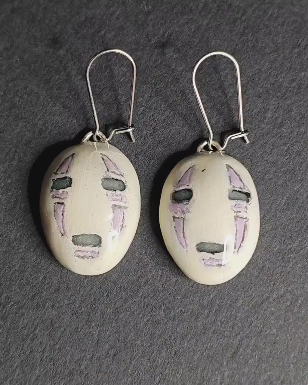 No-face Glow Earrings – Handmade Clay & Resin Surreal Statement Jewelry, Fantasy Sculptural Wearable Art with Stainless Steel Hooks OOAK