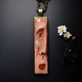 Profile Face Necklace – Handmade Clay & Resin Surreal Statement Jewelry, Sculptural Wearable Art with Alloy Pendant / Chain OOAK