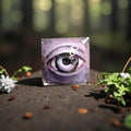 Purple Eye Ring – Handmade Clay & Resin Surreal Statement Jewelry, Sculptural Fantasy Wearable Art with Adjustable Stainless Steel Band