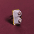 Purple Feminine Body Form Ring – Handmade Clay & Resin Surreal Statement Jewelry with Adjustable Stainless Steel Band - SAMA