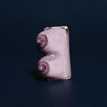 Purple Feminine Body Form Ring – Handmade Clay & Resin Surreal Statement Jewelry with Adjustable Stainless Steel Band - SAMA
