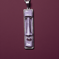 Purple Moai Necklace – Handmade Clay & Resin Surreal Statement Jewelry, Sculptural Fantasy Wearable Art with Stainless Steel Chain / Pendant - SAMA