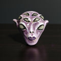 Purple Unknown Creature with Many Eyes Ring – Handmade Clay & Resin Surreal Statement Jewelry, Sculptural Fantasy Wearable Art with Sterling