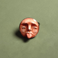Sad Face Tongue Out Ring – Handmade Clay & Resin Surreal Statement Jewelry, Sculptural Fantasy Wearable Art with Adjustable Stainless Steel Band - SAMA