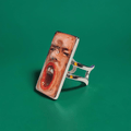 Shouting Face Ring – Handmade Clay & Resin Expressionist Statement Jewelry with Adjustable Stainless Steel Band - SAMA