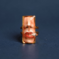 Smoking Cigar Ring – Handmade Clay & Resin Surreal Statement Jewelry, Sculptural Wearable Art with Adjustable Stainless Steel Band - SAMA