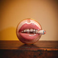 Smoking Cigar Ring – Handmade Clay & Resin Surreal Statement Jewelry, Sculptural Wearable Art with Adjustable Stainless Steel Band
