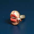 Smoking Cigar Ring – Handmade Clay & Resin Surreal Statement Jewelry, Sculptural Wearable Art with Sterling Silver S925 Band