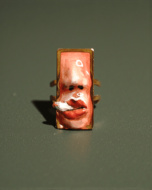 Smoking Cigar Ring – Handmade Clay & Resin Surreal Statement Jewelry with Adjustable Stainless Steel Band - SAMA