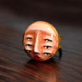 Three Pairs of Eyes Ring – Handmade Clay & Resin Surreal Statement Jewelry, Sculptural Fantasy Wearable Art with Adjustable Stainless Steel