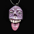 Tongue Out Necklace – Handmade Clay & Resin Surreal Statement Jewelry, Sculptural Fantasy Wearable Art OOAK