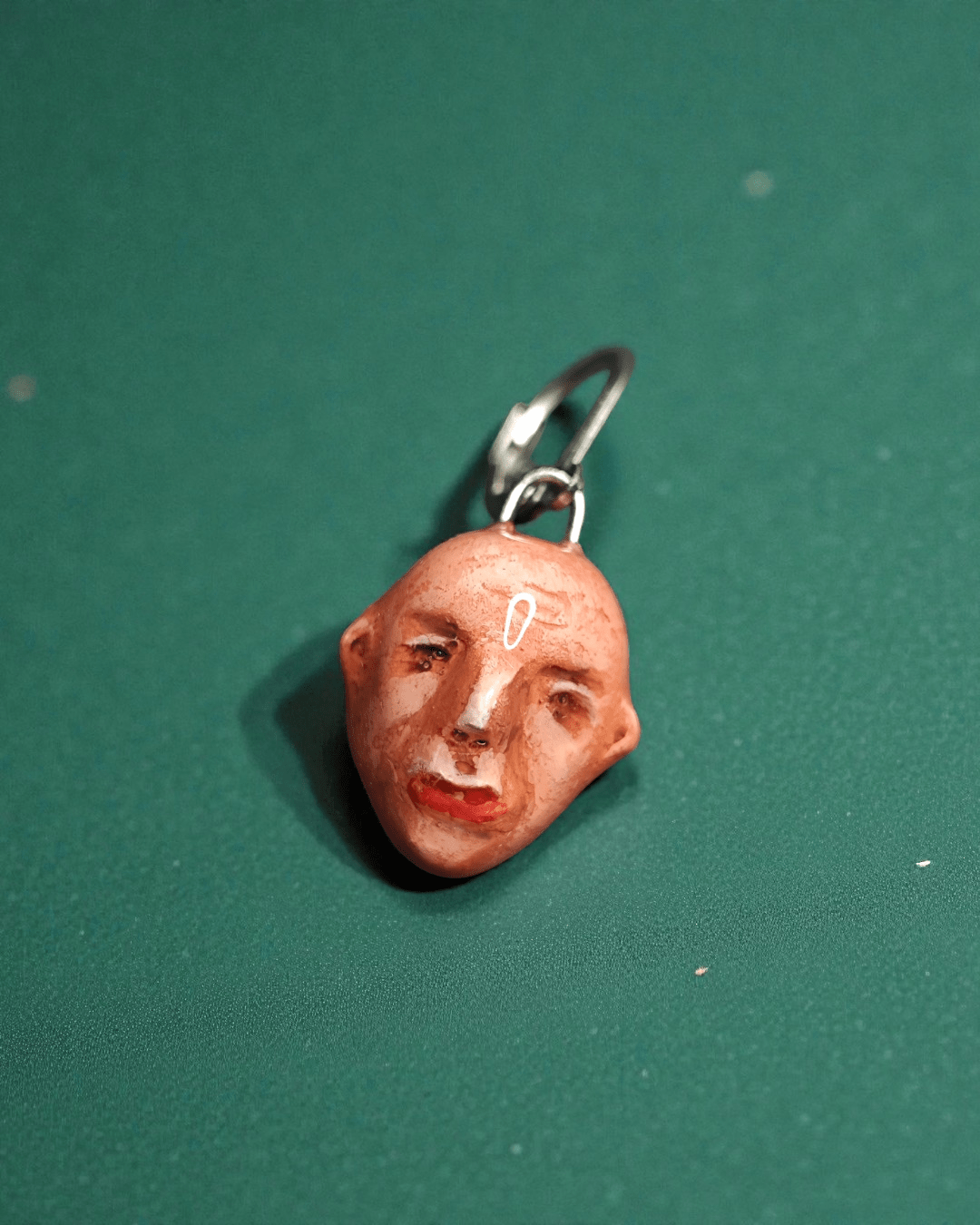 Watching the Horizon 3 Single Earring – Handmade Clay Expressionist Statement Jewelry, Sculptural Wearable Art with Stainless Steel Hook - SAMA
