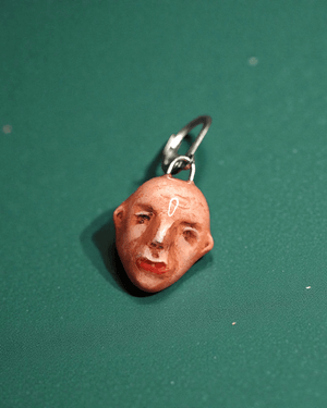 Watching the Horizon 3 Single Earring – Handmade Clay Expressionist Statement Jewelry, Sculptural Wearable Art with Stainless Steel Hook - SAMA