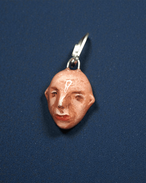 Watching the Horizon 3 Single Earring – Handmade Clay Expressionist Statement Jewelry, Sculptural Wearable Art with Stainless Steel Hook - SAMA
