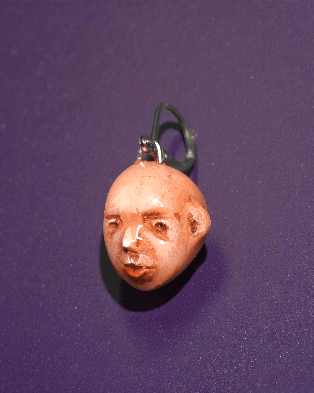 Watching the Horizon 4 Single Earring – Handmade Clay Expressionist Statement Jewelry, Sculptural Wearable Art with Stainless Steel Hook - SAMA