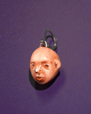 Watching the Horizon 4 Single Earring – Handmade Clay Expressionist Statement Jewelry, Sculptural Wearable Art with Stainless Steel Hook - SAMA