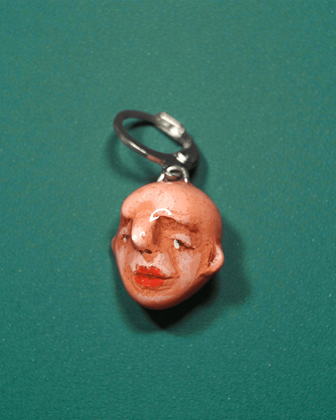 Watching the Horizon 5 Single Earring – Handmade Clay Expressionist Statement Jewelry, Sculptural Wearable Art with Stainless Steel Hook - SAMA