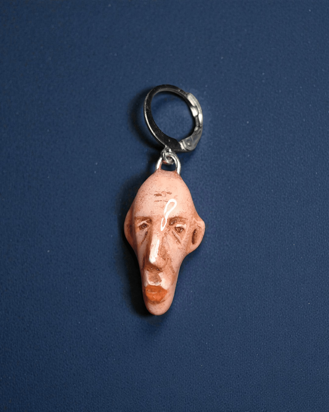 Watching the Horizon 6 Single Earring – Handmade Clay Expressionist Statement Jewelry, Sculptural Wearable Art with Stainless Steel Hook - SAMA