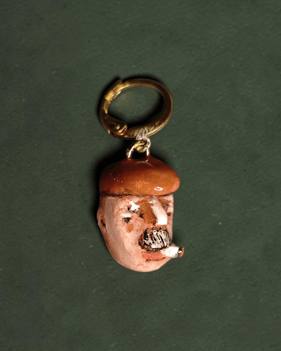 Watching the Horizon 7 Single Earring – Handmade Clay & Resin Expressionist Statement Jewelry, Sculptural Wearable Art with Stainless Steel Hook - SAMA