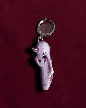 Watching the Horizon 9 Single Earring – Handmade Clay & Resin Expressionist Statement Jewelry, Sculptural Wearable Art with Stainless Steel Hook - SAMA